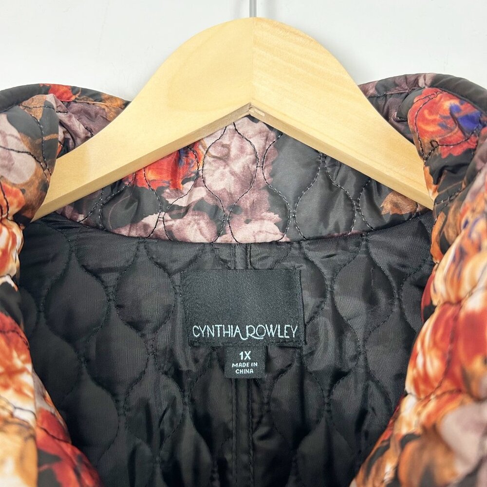 Cynthia Rowley Quilted Jacket Floral Snap Front Boho Classic Size 1X Women's - Picture 5 of 5